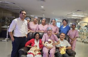 46-Year-Old Diabetic, Hypertensive Woman Delivers 25-Week Triplets via IVF—All Three Babies Survive Without Complications at Amrita Hospital