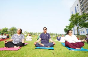 Amrita Hospital and Amrita Vishwa Vidyapeetham Faridabad Celebrated International Yoga Day